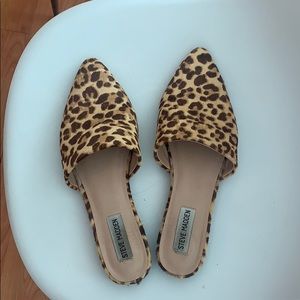 Real fur Steve Madden cheetah mules